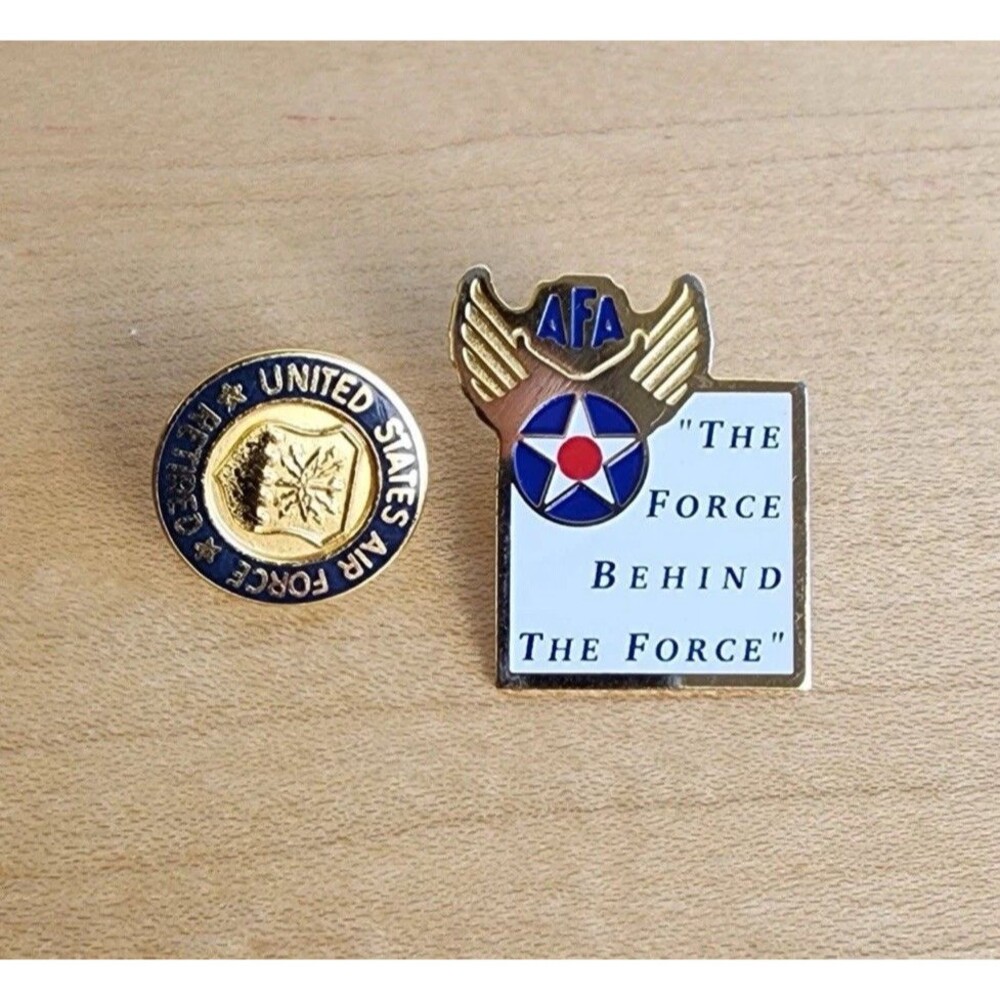 Vintage USAF Retired N.S. Meyer + AFA Force Behind the Force Pin Set Air Force